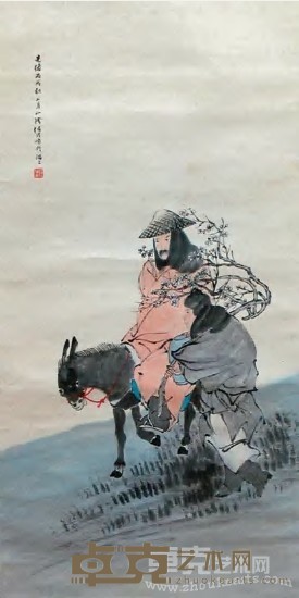任颐 寻梅图 立轴 99×50cm