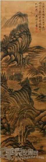 吴伟业 山水 立轴 132×38cm