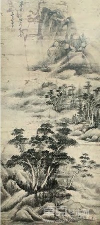 董其昌 山水 镜心