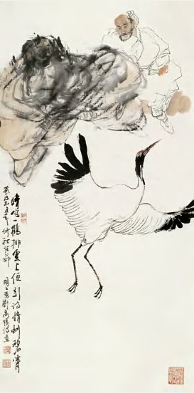 王明明 1985年作 刘禹锡诗意图 镜心134×67cm