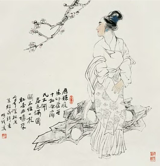 王明明 1985年作 春色满园 立轴67×66cm