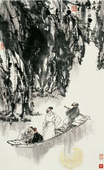 王明明 1982年作 赤壁夜游 镜心94×57.5cm