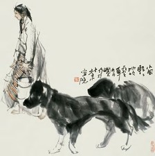 史国良 1986年作 汲水图 立轴