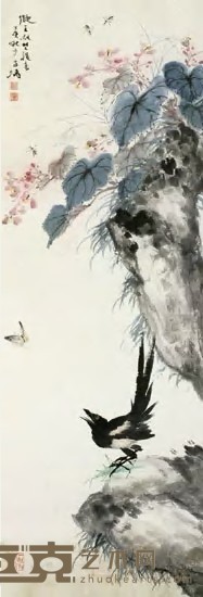 王雪涛 1947年作 花鸟 镜框 87×33cm