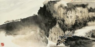郑百重 己巳（1989年）作 山水 镜心