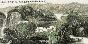 张培武 癸未（2003年）作 山水 镜心