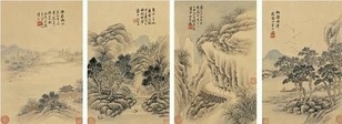 程景宣 乙丑（1925年）作 山水人物（八帧） 镜心