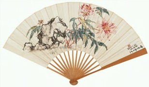 商言志 癸亥（1923年）作 花卉 成扇