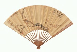 吴大澂 己巳（1869年）作 梅花 成扇