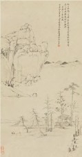 程嘉燧 崇祯十二年（1639年）作 唐人诗意图 立轴