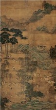 仇英（款） 太宗教弩图 立轴