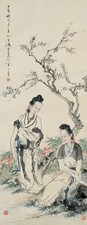 徐操 王雪涛 丁亥（1947年）作 双美图 立轴