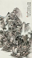 吴徵 己巳（1929年）作 松溪幽隐图 立轴