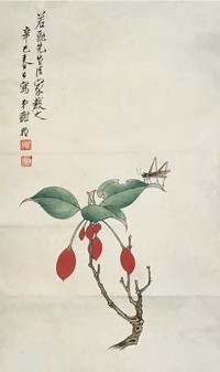 谢稚柳 花卉草虫 镜心