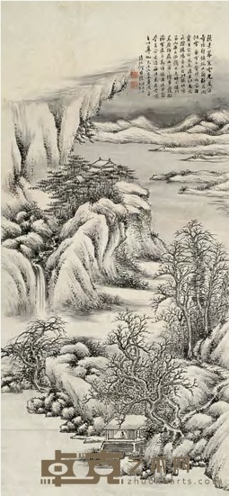 何维朴 1919年作 山水 立轴 111×52cm