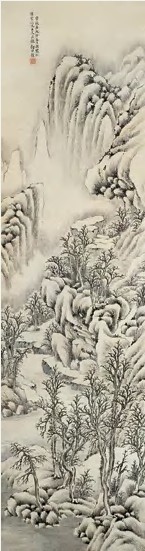 何维朴 1910年作 雪景寒林图 立轴