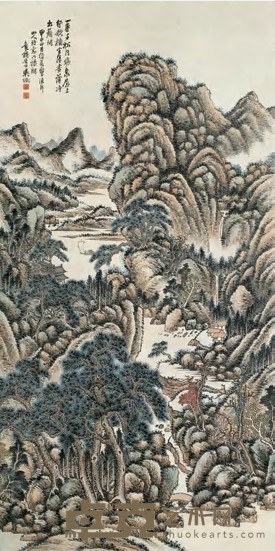 吴徵 1944年作 山水 立轴 134×67cm