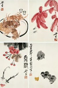 娄师白 花鸟动物 册页（八开选四）