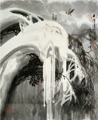 于志学 1990年作 瑞雪 镜心