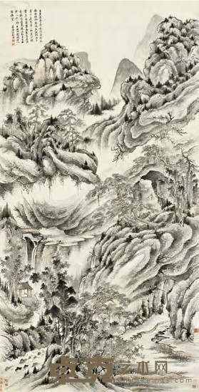 江稼圃 丘壑图 立轴 236×119cm