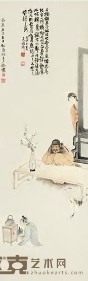 胡锡珪 1883年作 梅妻鹤子 立轴 102.5×33cm