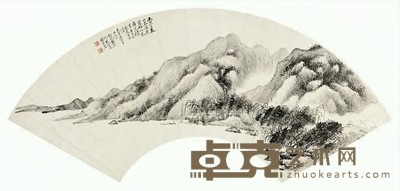 戴熙 1817年作 富春山 扇面 17.5×52cm