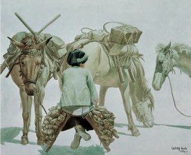 王可大 1992年作 女人和马