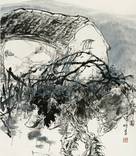 王明明 1993年 秋声图 立轴68×59cm