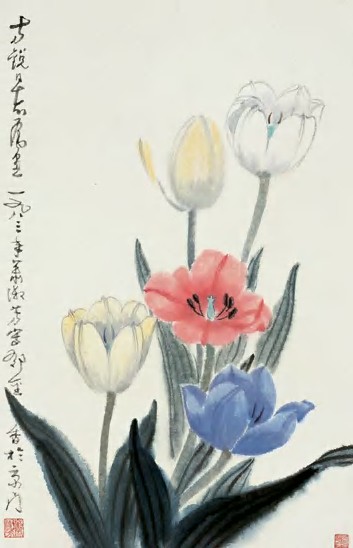 萧淑芳 1983年作 花卉 镜心58.5×38cm