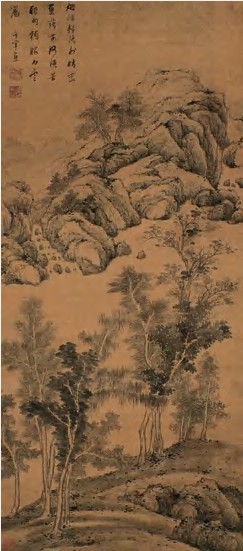 董其昌 山水 立轴108×48cm