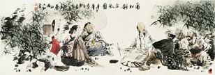 冯远 蒲松龄采风图 镜心