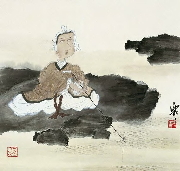 徐乐乐 垂钓园 轴28×29cm