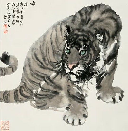 冯大中 庚辰（2000）年作 雄视 镜心68×68cm