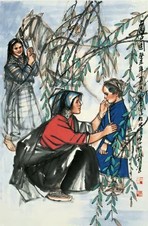 史国良 癸未（2003）年作 上学图 镜心
