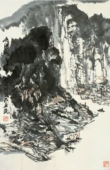 王明明 庚申（1980）年作 山水 镜心68×46cm