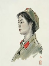 王子武 人物写生 镜心