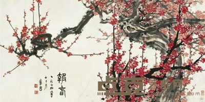 周千秋 梁粲缨 己丑（1949）年作 花鸟 立轴 108×45cm