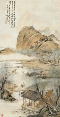 杨柳谷  癸亥（1923）年作 山水 立轴