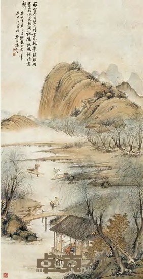杨柳谷  癸亥（1923）年作 山水 立轴 118.5×60.5cm