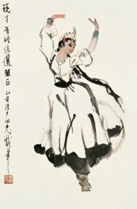 杨之光 乙亥（1995）年作 舞蹈 镜心