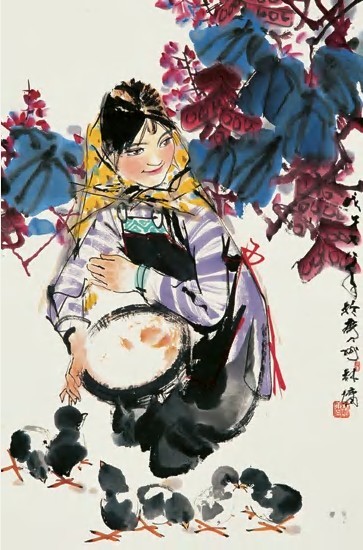林墉 戊午（1978）年作 少女 立轴