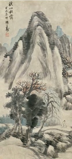 胡公寿 甲戌（1874）年作 山水 镜心