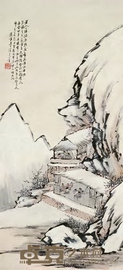 梁于渭 山水 立轴 94.5×43cm