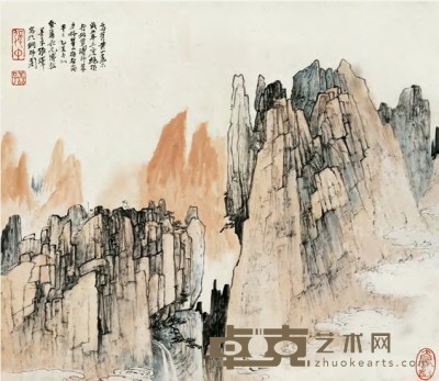 张善孖 乙亥（1935）年作 黄山 镜心 33.5×28.5cm