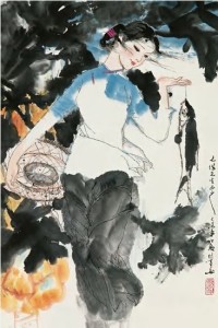 陈衍宁 己未（1979）年作 渔女 镜心