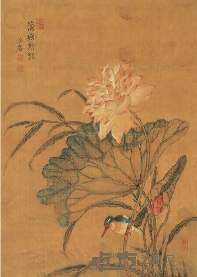 于寿伯 蒲塘新艳 立轴 57×41cm