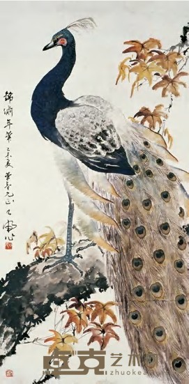 吴公虎 乙未（1955）年作 锦绣年华 镜心 134×65cm
