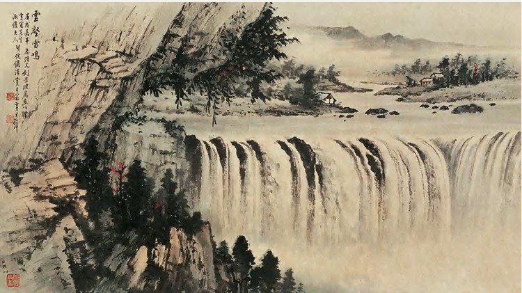 黄君璧 庚戌(1970)年作 云壑雷鸣图 镜心51×90.5cm