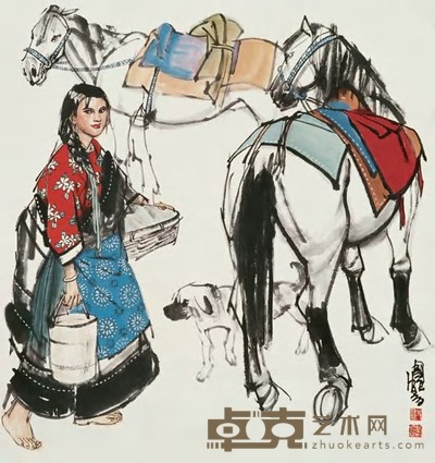 史国良 人物 镜心 75×70cm