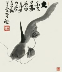 李苦禅 庚申（1980）年作 大丰年 镜心